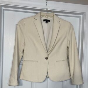 Ann Taylor Size 0 Women's Cream Textured Blazer
